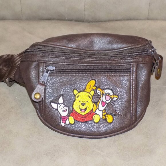 Vintage Walt Disney World Winnie The Pooh Piglet Tigger Faux Leather Fanny Pack - Picture 11 of 12